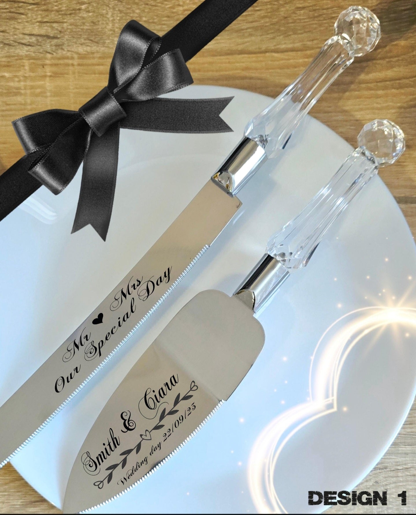Wedding Cake Server set, Personalised Cake server Set for Wedding Birthday Anniversary Parties For All Occasions Cutlery set