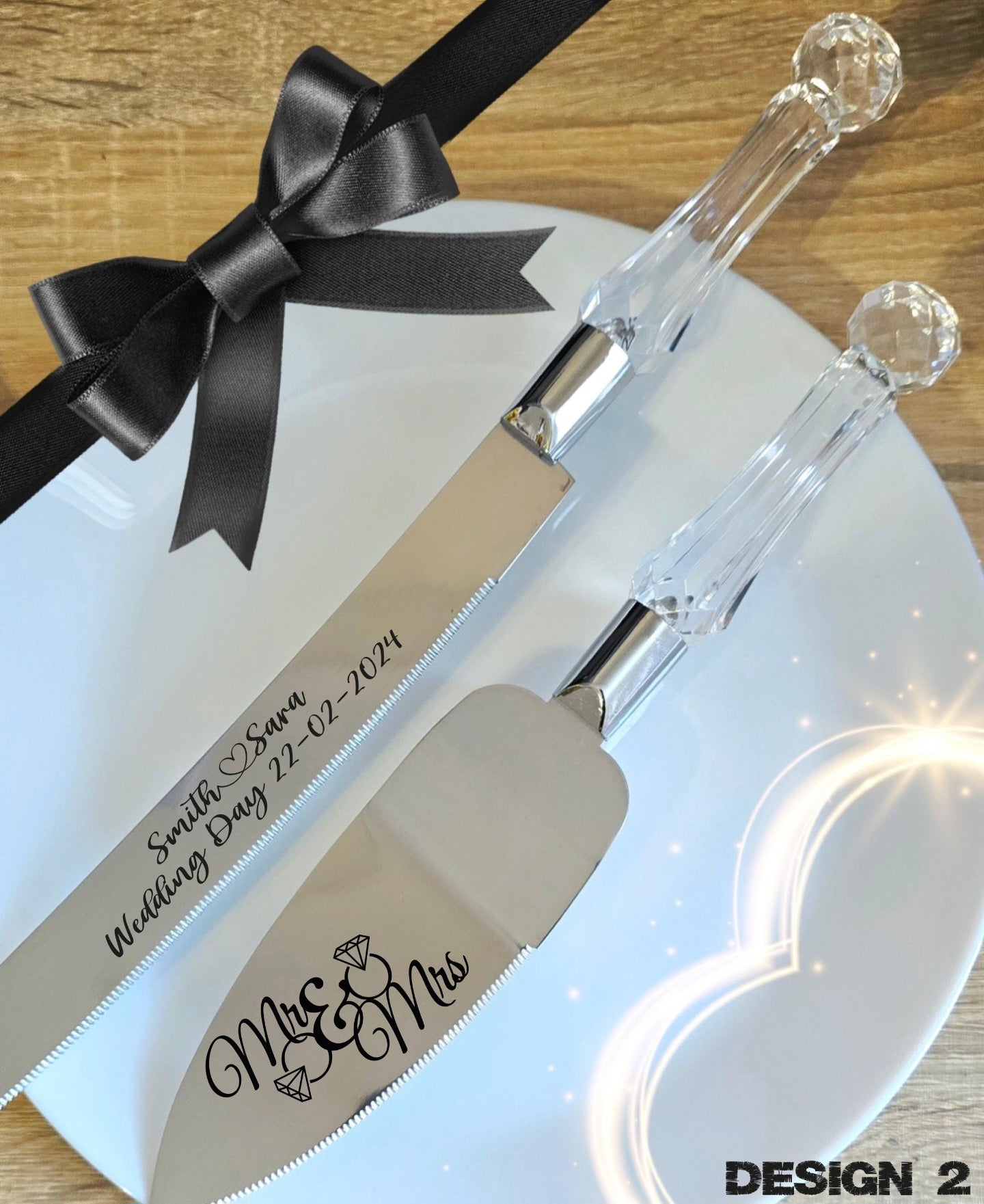 Wedding Cake Server set, Personalised Cake server Set for Wedding Birthday Anniversary Parties For All Occasions Cutlery set