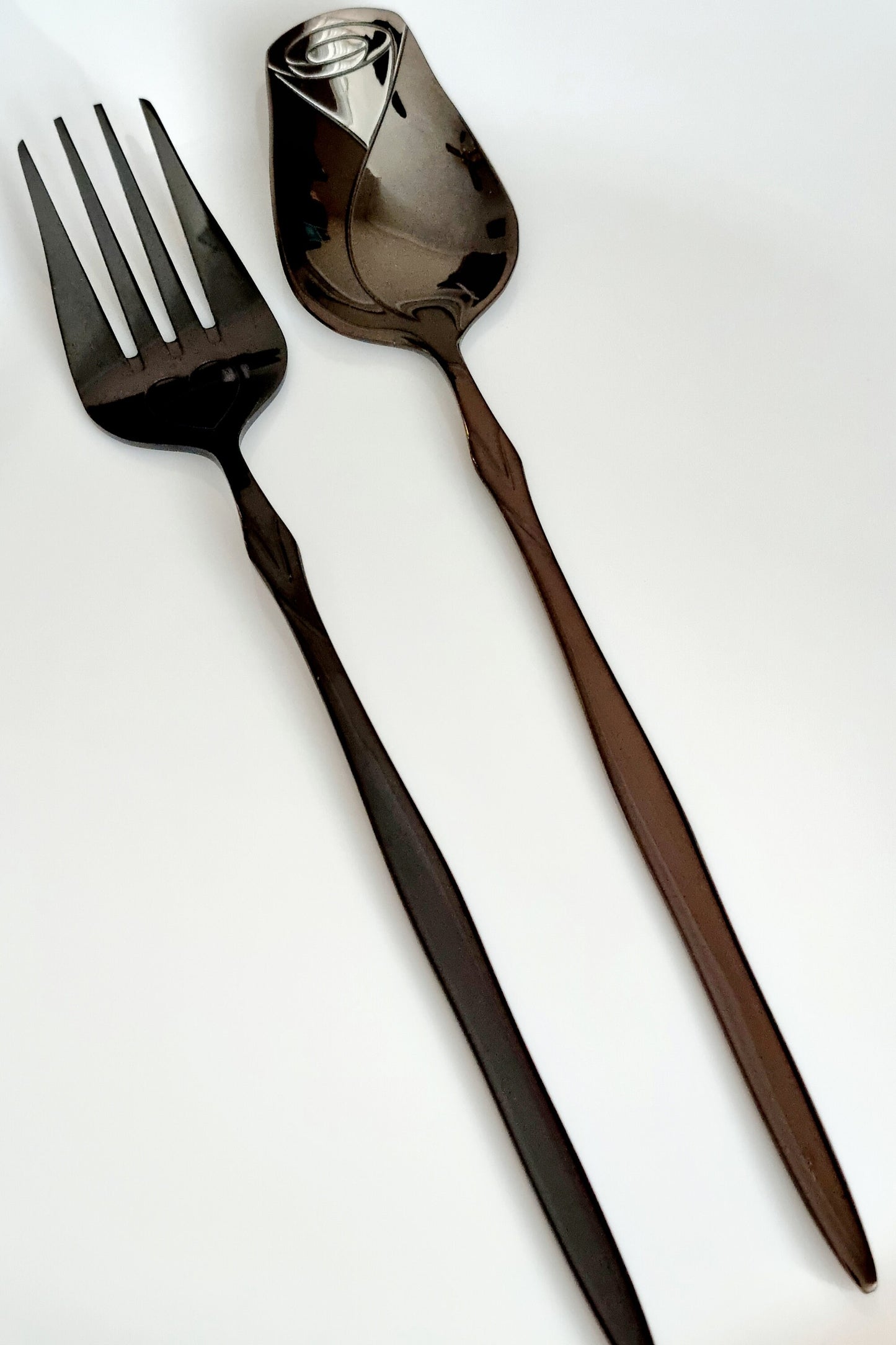 Personalised Engraved Dessert Cake Heart Fork & Rose Shape Spoon Fork Spoon Wedding Birthday Anniversary Party