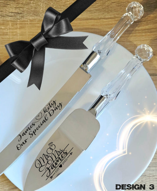 Wedding Cake Server set, Personalised Cake server Set for Wedding Birthday Anniversary Parties For All Occasions Cutlery set
