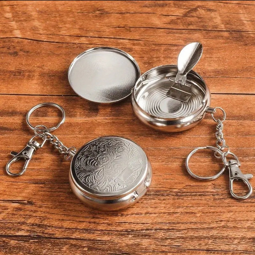Personalised Engraved Ashtray With Cover, Mini Portable Ashtray