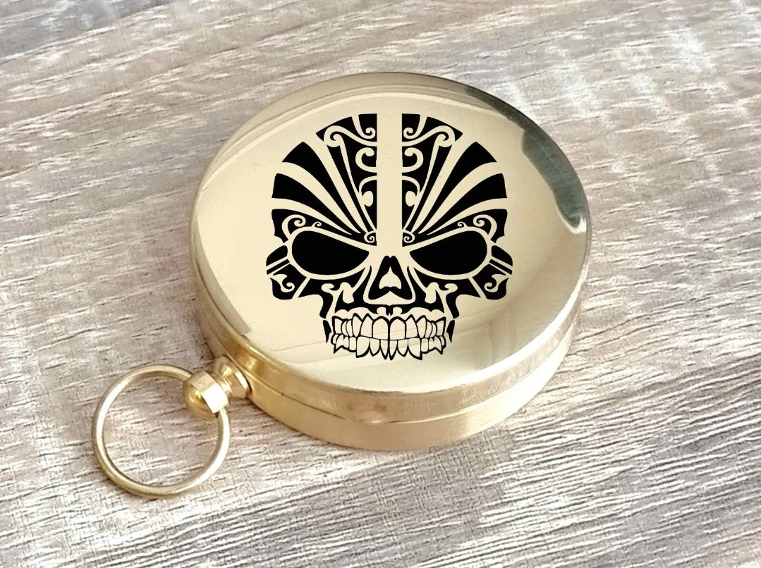 Personalised Engraved Any Text Logo Photo Brass Compass, Glow In Dark Compass Perfect For Outdoor Camping & Hiking