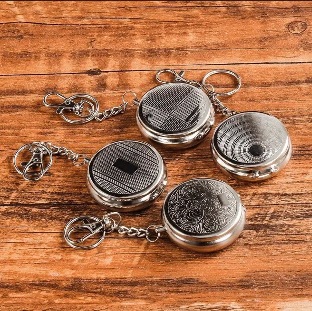 Personalised Engraved Ashtray With Cover, Mini Portable Ashtray