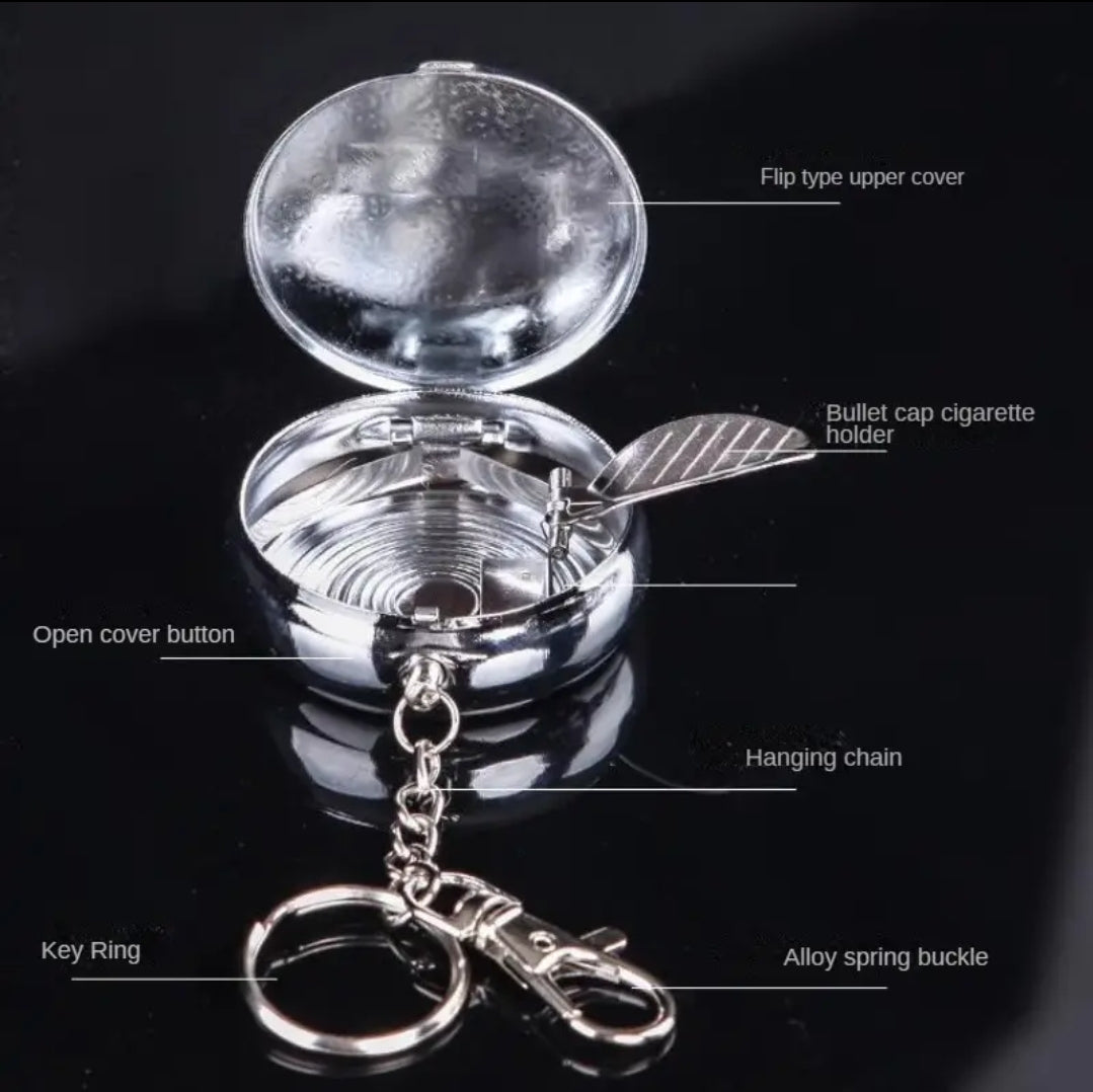 Personalised Engraved Ashtray With Cover, Mini Portable Ashtray