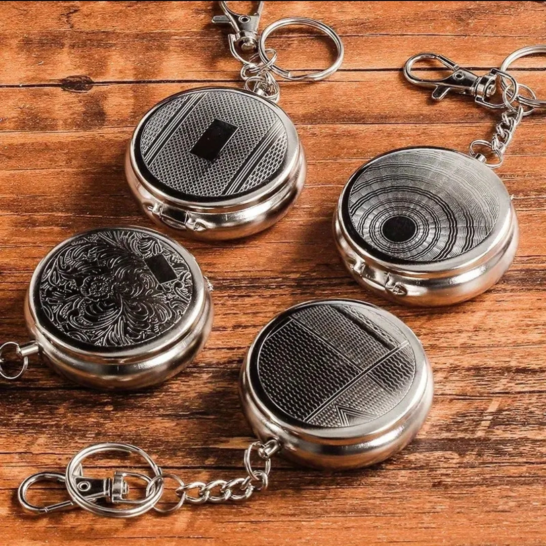 Personalised Engraved Ashtray With Cover, Mini Portable Ashtray