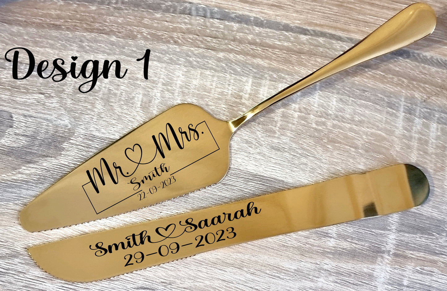 Personalised Engraved Cake Server, Slicer Set Wedding Birthday Anniversary Party future anniversary parties,birthdays, and special occasions