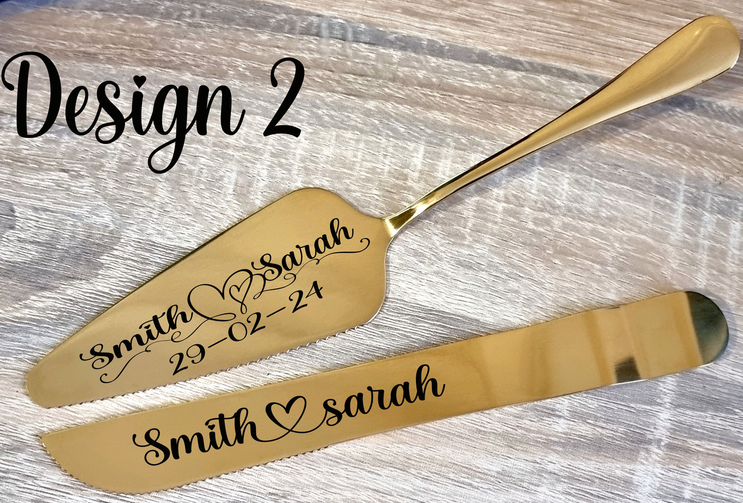 Personalised Engraved Cake Server, Slicer Set Wedding Birthday Anniversary Party future anniversary parties,birthdays, and special occasions