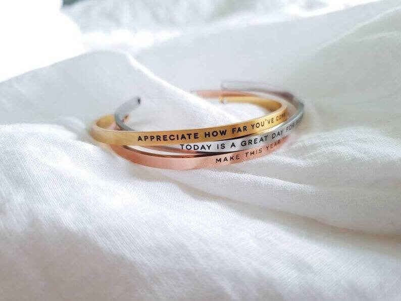 Personalised Adjustable Cuffs Bracelets Gift For All Occasions,Custom Adjustable Bracelet Cuffs Permanent Engraving Gifts