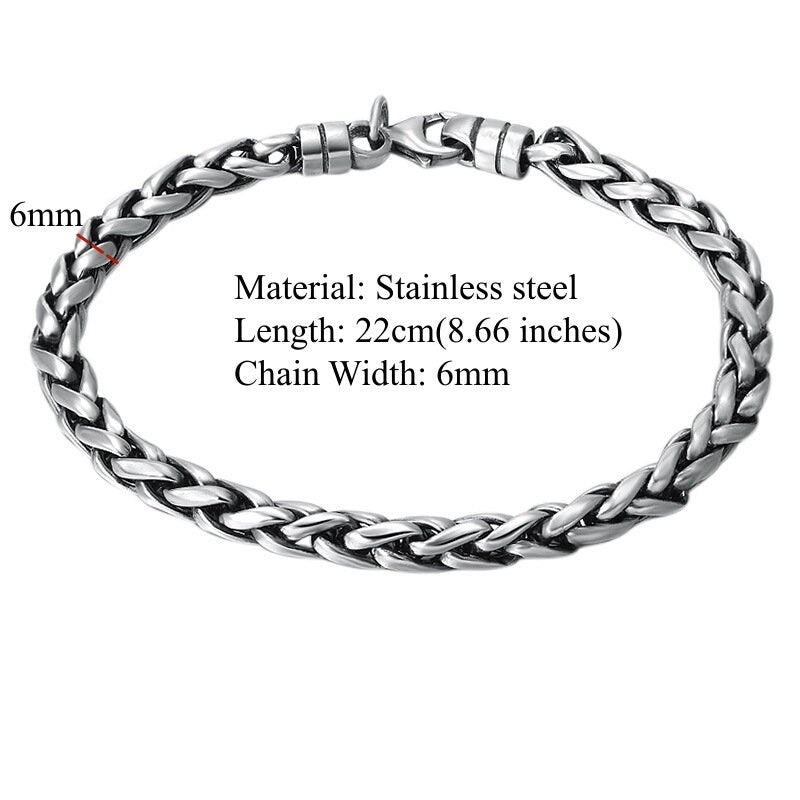 Classic Keel Chain Stainless Steel Big Fear Statement Sign Viking Into Life Bracelet.Perfect Gift for Birthday Anniversary Friendship Gifts