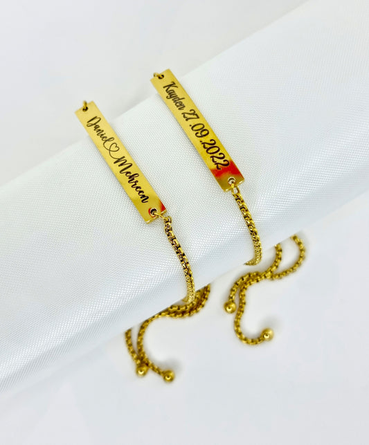 Personalised String Adjustable Size Bracelet for Gifts Gold Plated Elegant Design Bracelet For Gifts Waterproof Not Faded Color Bracelet