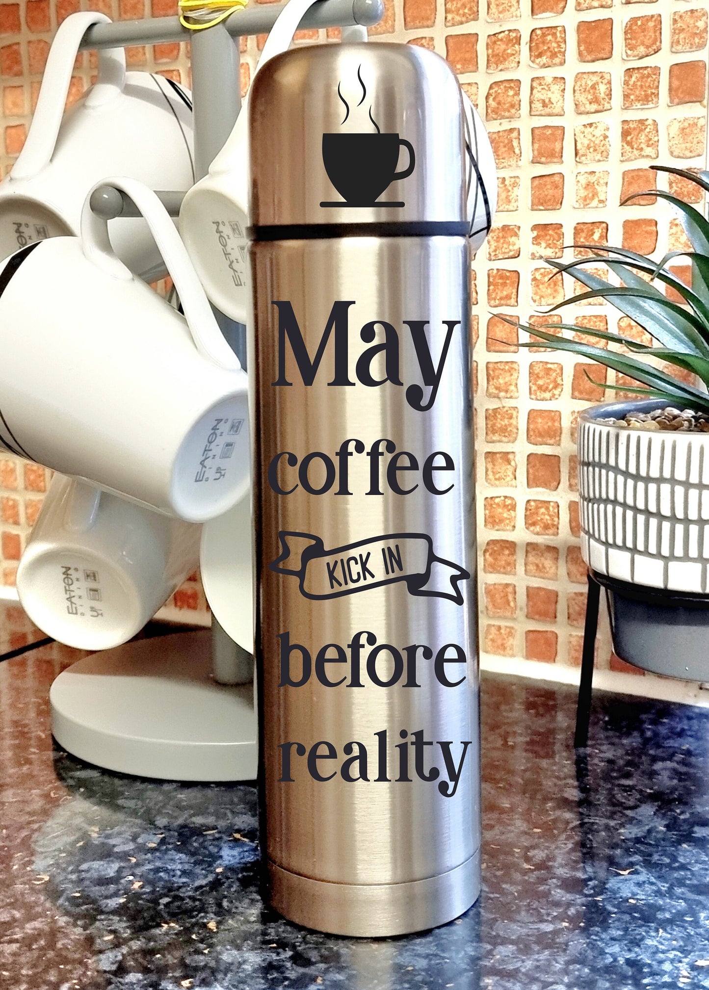 Personalised Engraved Stainless-steel Hot & Cold Coffee Flask,-Vacuum Coffee Travel Flask- Permanent Engraved Travel Coffee 500ml Flask Gift