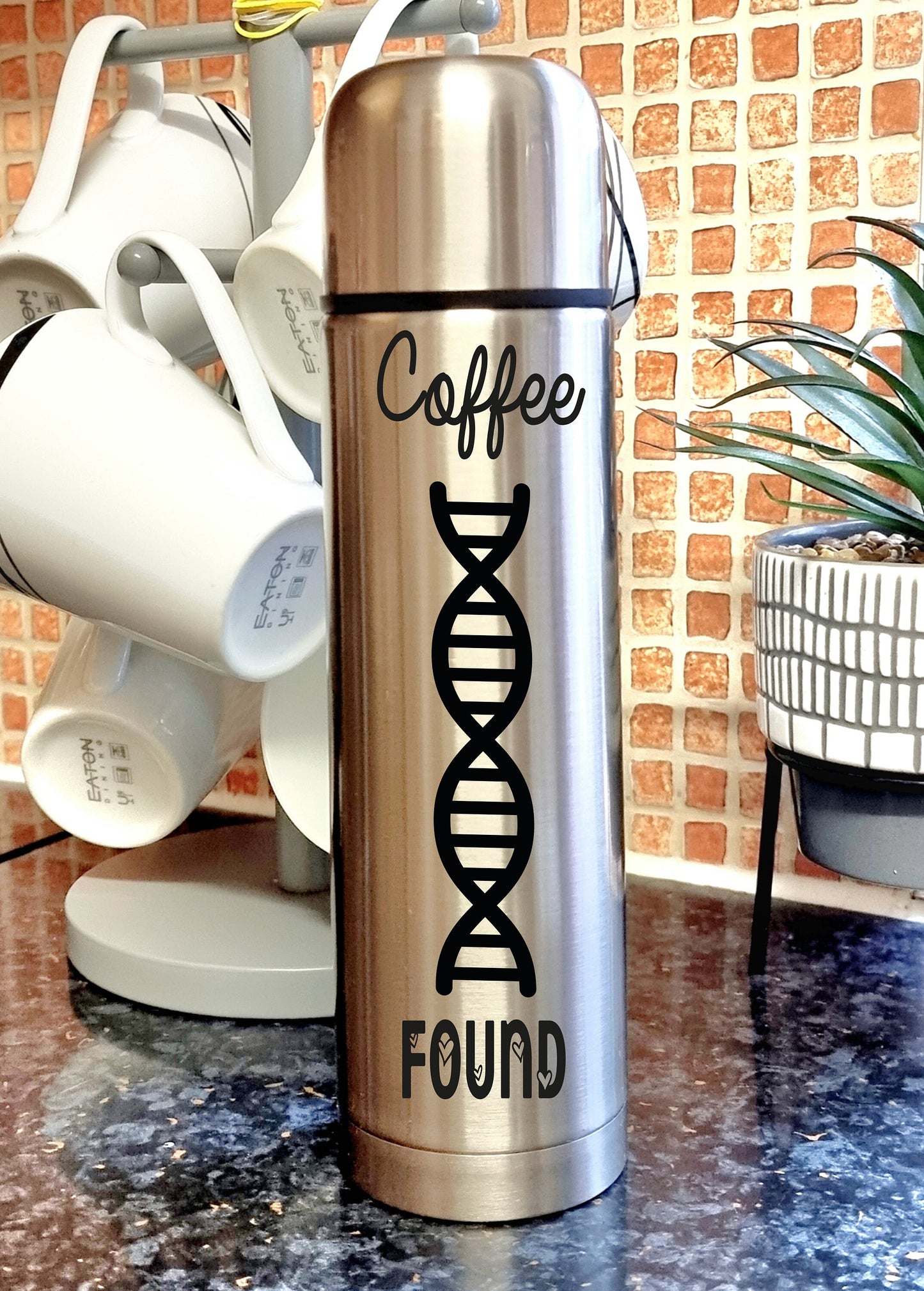 Personalised Engraved Stainless-steel Hot & Cold Coffee Flask,-Vacuum Coffee Travel Flask- Permanent Engraved Travel Coffee 500ml Flask Gift