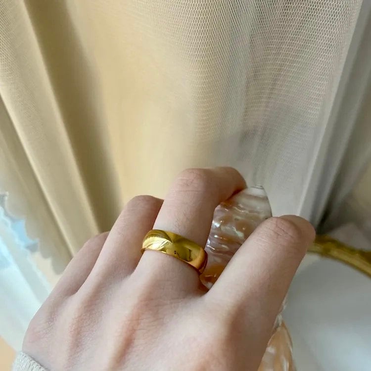 Personalise Engraved Handwriting Text Band Ring, Band Ring Gift For Couple Boyfriend Girlfriend,Customised Engraved Eengagement Wedding Gift